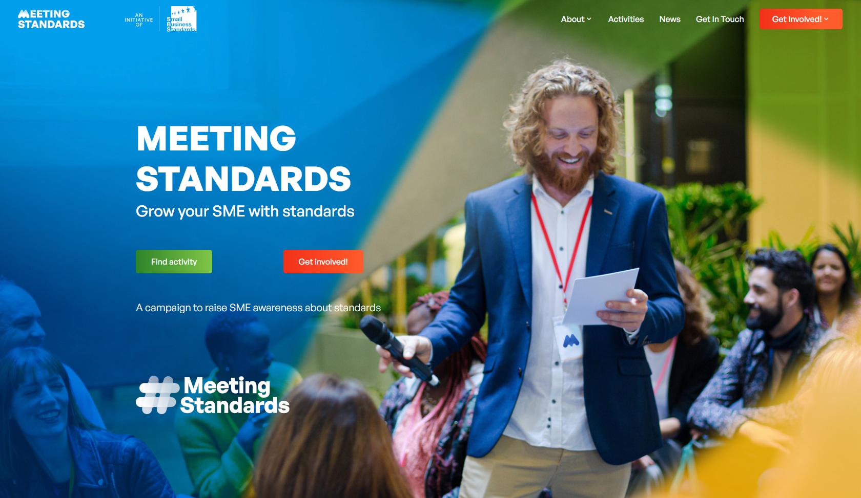Meeting Standards homepage above the fold screenshot
